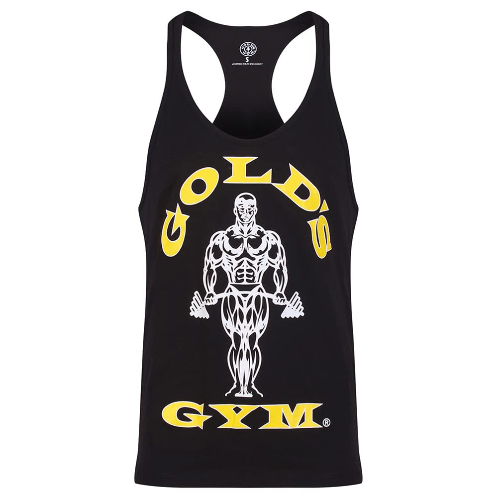 Gold's Gym 2016 Muscle Joe Premium Stringer Vest Mens Fitness Training Gym Y-Back Tank Top Black Medium