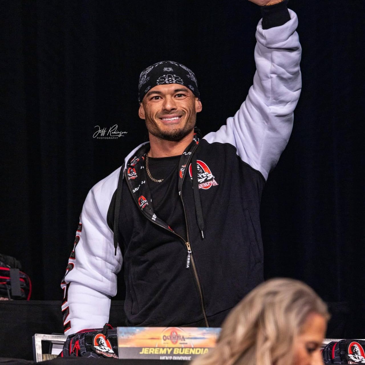 2017 MR. Olympia Embroidered Hoodie Sweater (US, Alpha, X-Large, Large, Regular, Short, 2023-black and white)