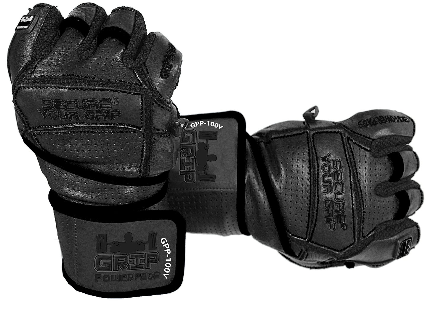 Elite Leather Gym Gloves with Built in 2" Wide Wrist Wraps Best Leather Glove Design for Weight Power Lifting Bodybuilding & Strength Training Workout Exercises (Black, 2X-Large)